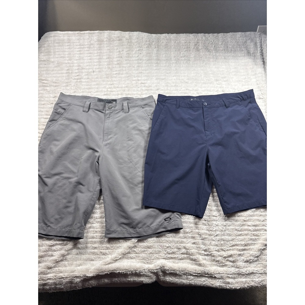 Lot Of 2 Oakley Men's Golf Performance Casual Shorts Size 36 Blue & Gray